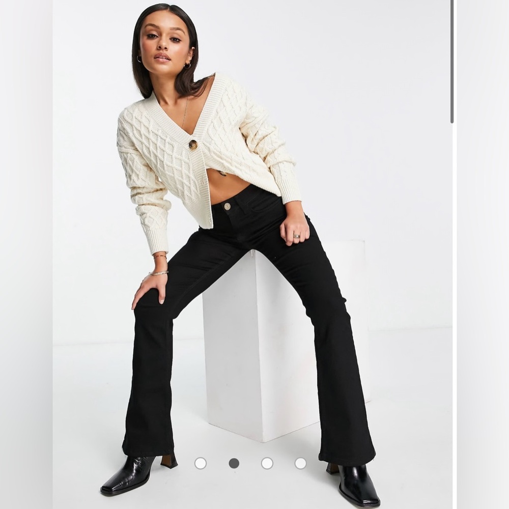 River Island Black High Rise Boot Cut Jeans - Petite